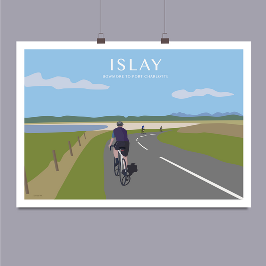 Cycling on Islay art poster