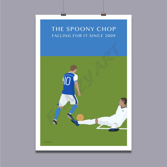 The Spoony Chop David Wotherspoon St Johnstone Fc Legend Art Print Illustrating His Famous Move.